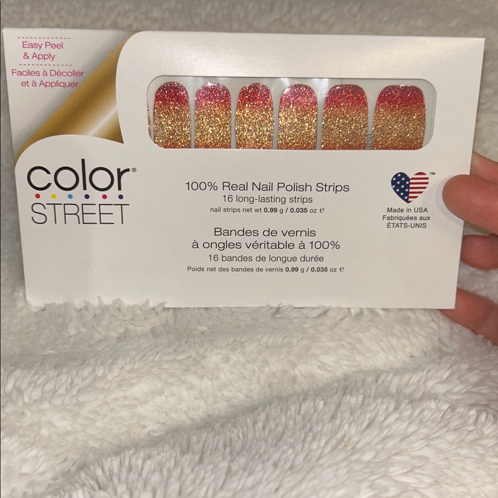 Color Street - Sunset Boulevard - Red Orange and Gold Glitter Nail Strips